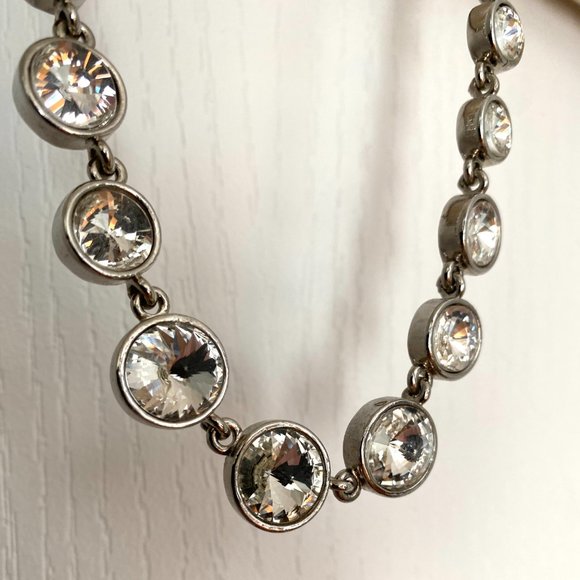 Vintage Silver Rhinestone Necklace - Picture 5 of 10